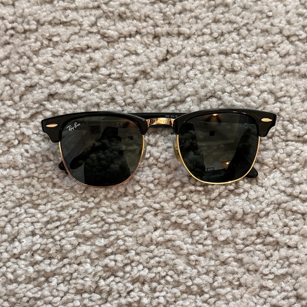 Ray-Ban Black and Gold Sunglasses and Case - Picture 2 of 4